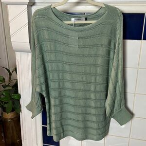 NWT Paposon Green 3/4 Sleeve Top - Size Large